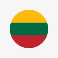 Round lithuanian flag vector icon isolated on white background. The flag of Lithuania in circle