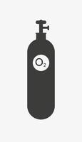 Oxygen cylinder vector icon isolated on white background
