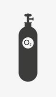 Oxygen cylinder vector icon isolated on white background