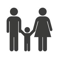 Parents and a kid icon. Family vector illustration isolated on white background