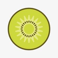 A vector illustration of a green kiwi fruit on white background. Flat design fruit icon for a website
