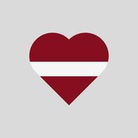 The flag of Latvia in a heart shape. Latvian flag vector icon isolated on white background