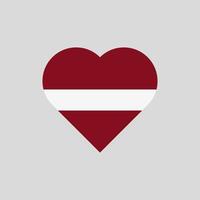 The flag of Latvia in a heart shape. Latvian flag vector icon isolated on white background