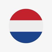 Round dutch flag vector icon isolated on white background. The flag of the Netherlands in a circle