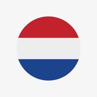 Round dutch flag vector icon isolated on white background. The flag of the Netherlands in a circle