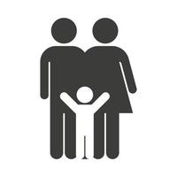 Parents and a kid icon. Family vector illustration isolated on white background