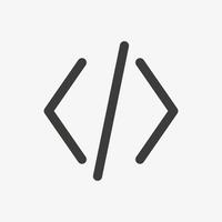 icono de vector de codificación aislado sobre fondo blanco. señal de programación. símbolo de código