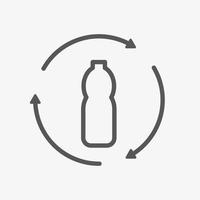 reciclar el icono de la botella de plástico. ilustración vectorial símbolo de ecología aislado sobre fondo blanco vector