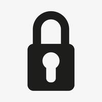 Padlock icon isolated on white background. Private, restricted access. Locked symbol. Lock Icon. Vector illustration. Security sign