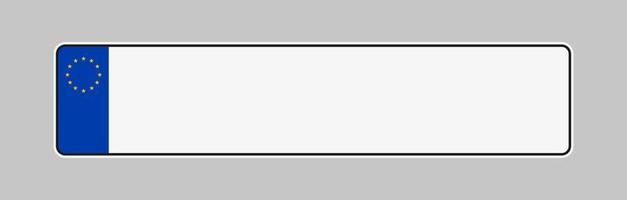 matrícula de la unión europea. vector de marco de matrícula de vehículo aislado. plantilla de matrícula de coche