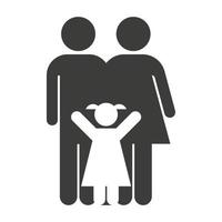 Parents and a daughter icon. Family vector illustration isolated on white background.