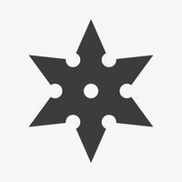 Ninja shuriken throwing star flat vector icon isolated on white background. Ninja star illustration for games and websites