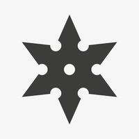 ninja shuriken estrella arrojadiza icono de vector plano aislado sobre fondo blanco. ilustración de estrella ninja para juegos y sitios web