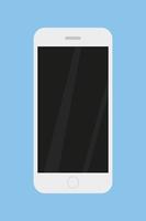 White smartphone vector illustration. Cell phone symbol. Screen with shadows