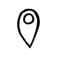 hand drawn Coordinates Location Point Gps, map pointer doodle icon. vector