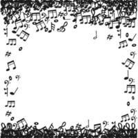 doodle music notes pattern background. Abstract musical on white  background. vector