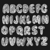 Hand drawn doodle funny font. Set of sketch cute alphabet. Vector illustration for magazines, printings, web posters, hand drawn typography etc.