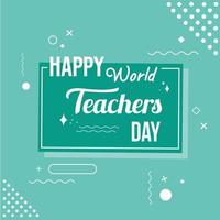 happy teachers day vector illustration with school equipment for poster, brochure, banner and greeting card