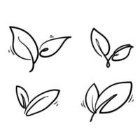 hand drawn doodle leaves illustration symbol isolated vector