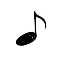 ilustración de vector de nota entera dibujada a mano, estilo de dibujo de arte de línea. signo de minimalismo y símbolo de music.doodle