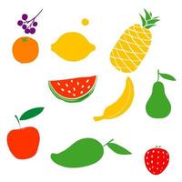 hand drawn doodle fruits. Natural tropical fruit, doodles citrus orange and vitamin lemon. Vegan kitchen apple hand drawn, organic fruits or vegetarian food.cartoon vector