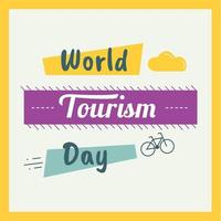 World tourism day background. Holiday concept in the midst of the world coronavirus outbreak. vector