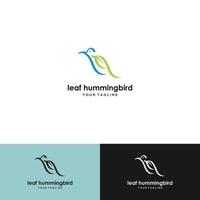 hummingbird line logo icon design vector