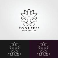 Yoga Lotus pose flower Logo design vector template. Health Beauty SPA Logotype concept icon.