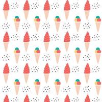 pattern with ice cream.Pattern with ice cream cones. Vector illustration in cartoon style.