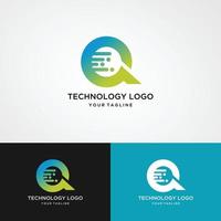 tecnology logo template vector