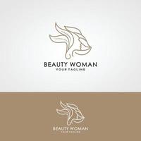 Illustration beautiful women silhouette sign logo design vector