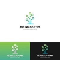 technology tree logo on white background. vector illustration