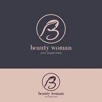 plantilla de logotipo de salón de belleza de peinado de mujer de estilo de silueta