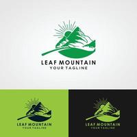 Mountain Leaf Logo Template Vector. vector