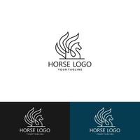 Vector linear icons and logo design elements - horse vector