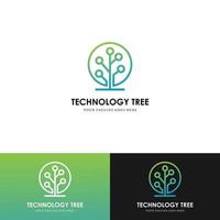 technology tree logo on white background. vector illustration