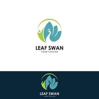 silhouette Swan Flapping wings logo vector