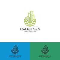 concepto de diseño de logotipo de edificio de ciudad verde abstracto. símbolo de icono de paisaje residencial, apartamento y ciudad vector