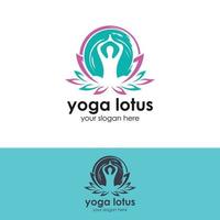 Yoga Lotus pose flower Logo design vector template. Health Beauty SPA Logotype concept icon.