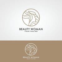 Illustration beautiful women silhouette sign logo design vector