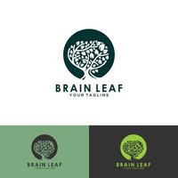 Árbol cerebral con inspiración de plantilla de diseño de logotipo raíz, ilustración vectorial. vector