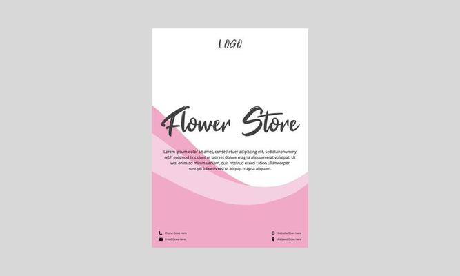 flower shop flyer design. flower sale store poster leaflet in pink color. flower seller shop flyer, dl flyer design