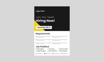 we are hiring join our team flyer design template. now we are hiring poster leaflet design. job vacancy hiring flyer design. vector