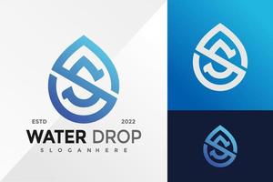 S Letter Water Drop Logo Design Vector illustration template