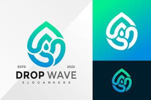 Drop Wave Logo Design Vector illustration template