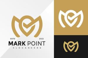M Mark Point Logo Design Vector illustration template