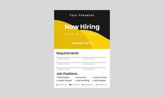 we are hiring join our team flyer design template. now we are hiring poster leaflet design. job vacancy hiring flyer design. vector