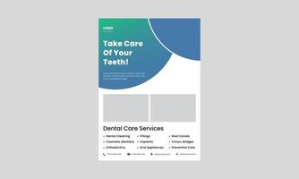 dental care take care of your teeth professional dental care service flyer, poster, cover, leaflet, brochure design template. vector