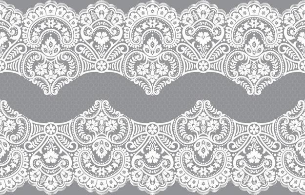 Seamless lace pattern, flower vintage vector background.