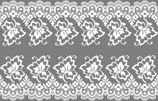 Seamless lace pattern, flower vintage vector background.